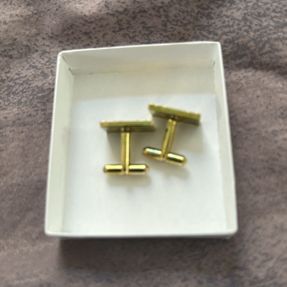 Gold and silver tone stainless steel cuff links. Excellent condition! - Picture 2 of 5